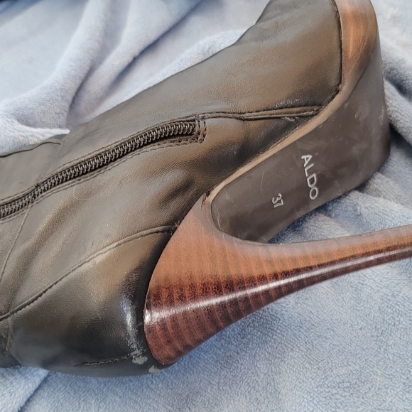 Aldo Florisca Black Leather Knee Hi Boots - Picture 8 of 16